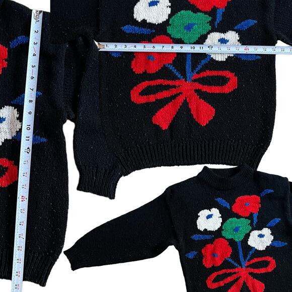 Prisms Flower Bouquet Sweater Sz L - Picture 3 of 5